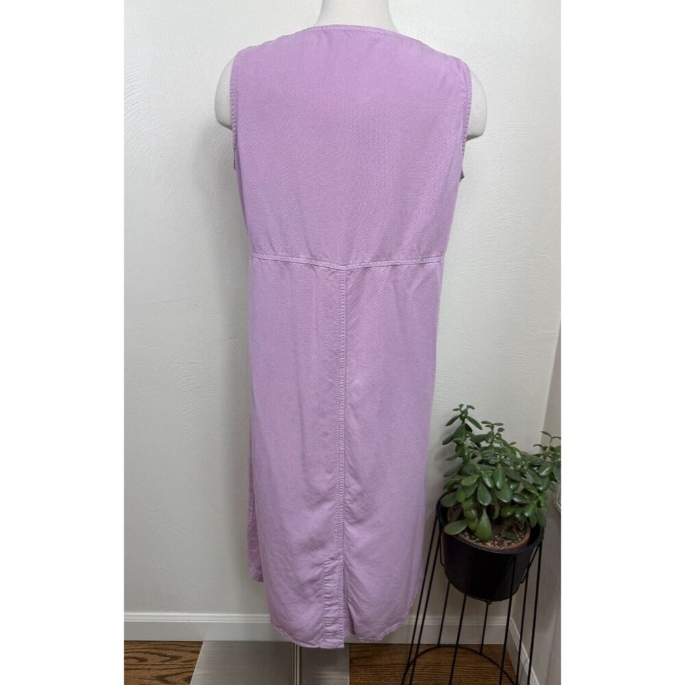 AKS Womens‎ Lavendar Floral Midi 100% Lyocell Dress Size Large Cottage Core Cute - Picture 6 of 7